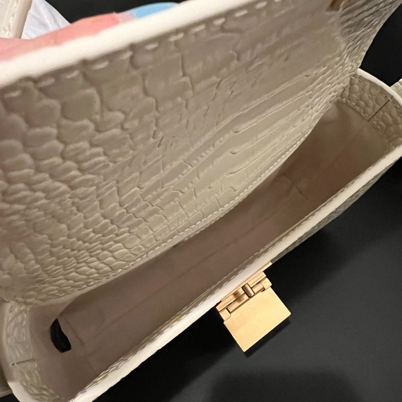 THE CURATED Mini Shoulder Bag in Cream mock croc - Picture 11 of 13